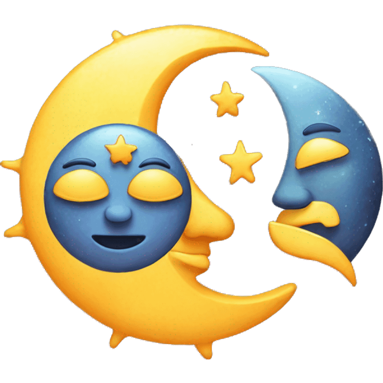 whimsical moon and sun emoji