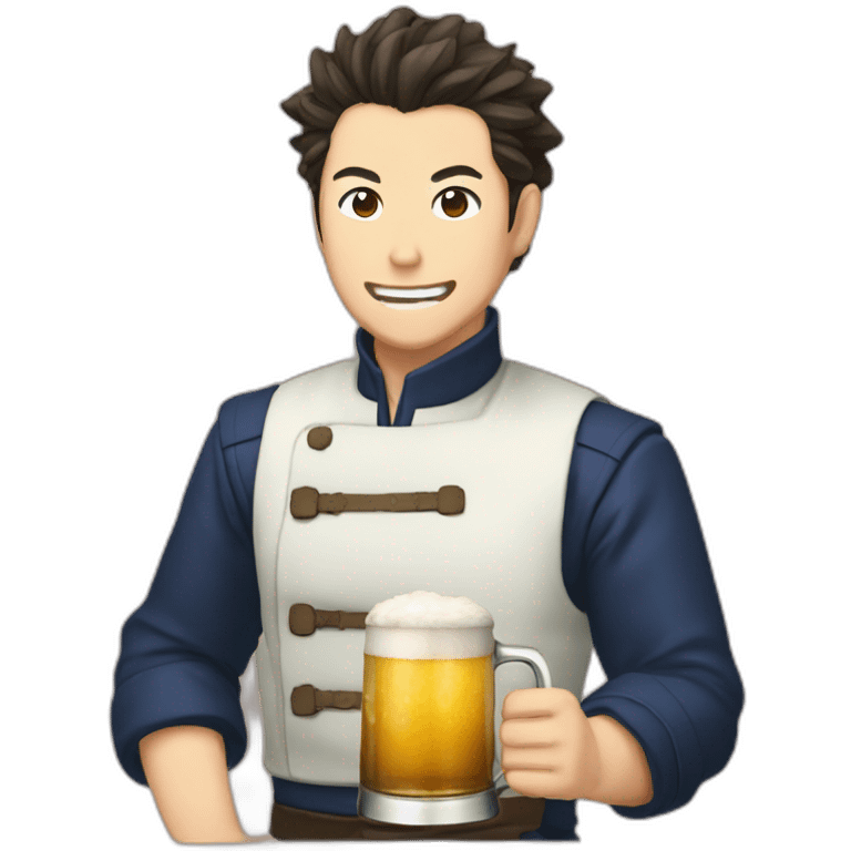 Tanjiro kamado drink beer emoji