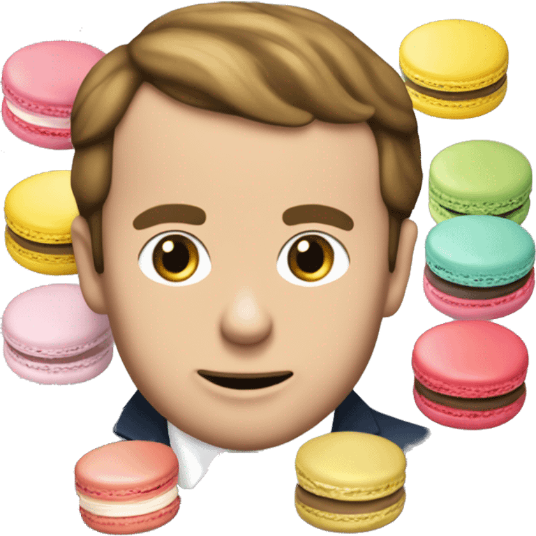 Macron qui mange des macarons emoji