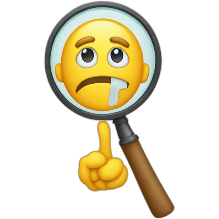 Behind magnifying glass emoji