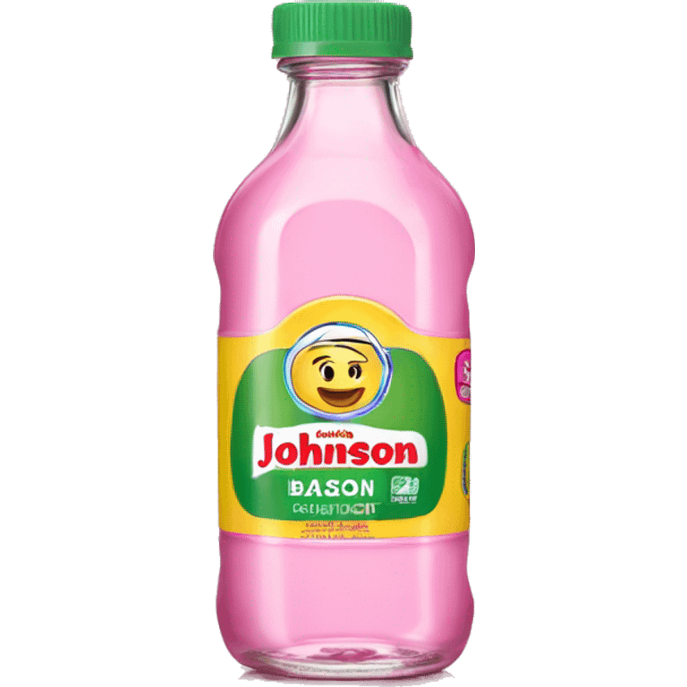 johnson johson baby oil bottle, pink label emoji