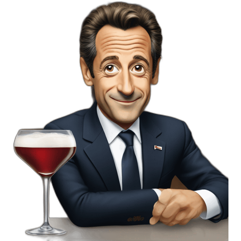 Nicolas Sarkozy dans un bar emoji