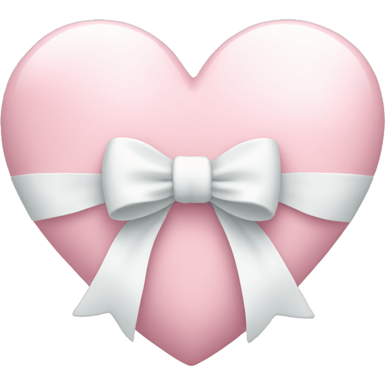 Pastel pink heart with white bow emoji