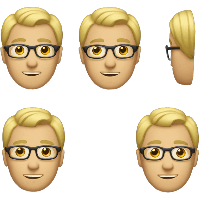 a guy with blonde hair wearing a transparent glasses emoji