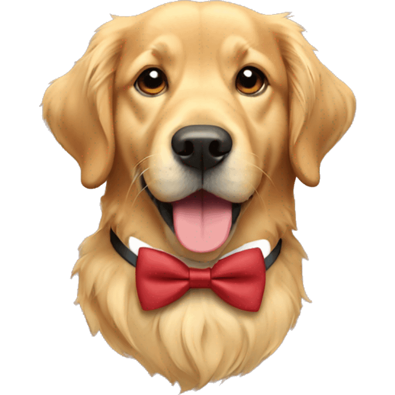 Golden retriever with a bowtie emoji