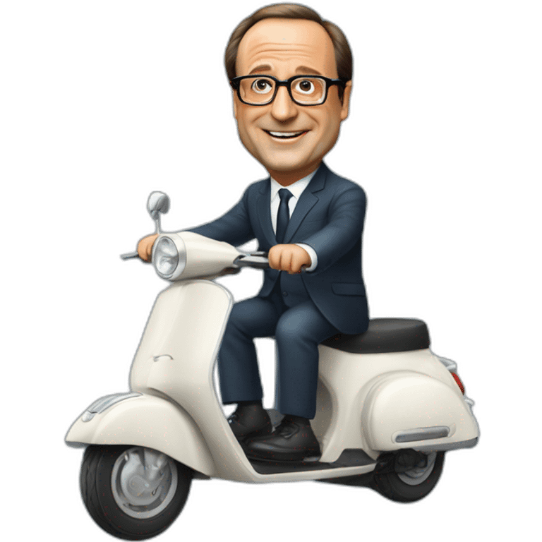 François Hollande en scooter emoji