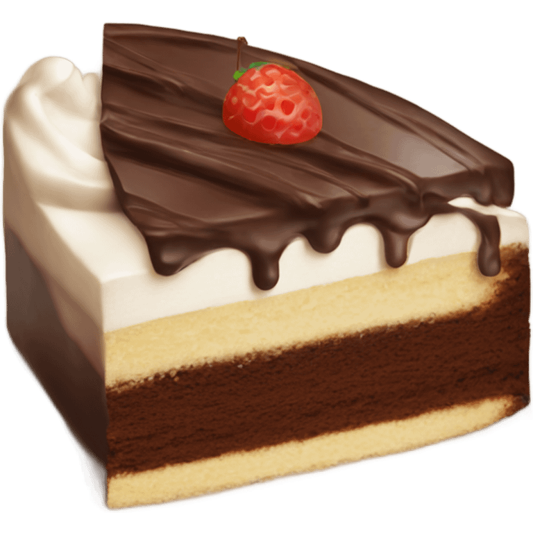 A slice of Chocolate cake emoji