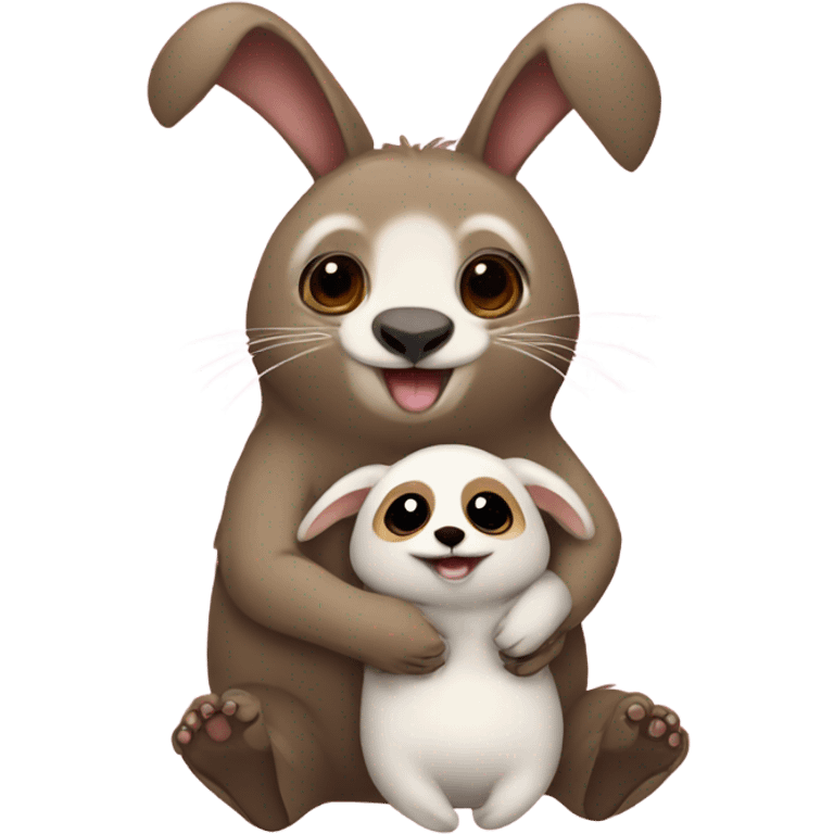 Bunny love sloth  emoji