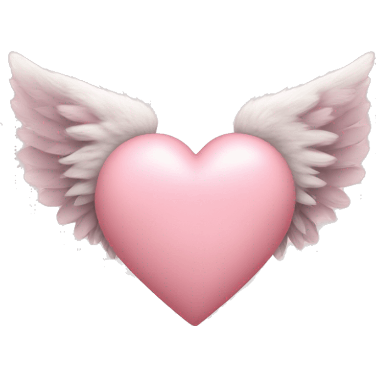 Furry Blush Pink heart with wings  emoji