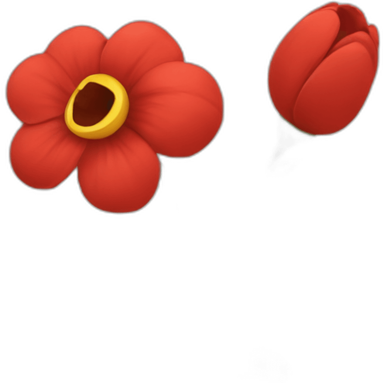 fleur qui sourit pétale rouge emoji