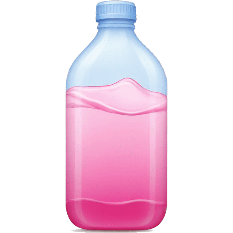 plastic bottle with crystaline pink liquid emoji