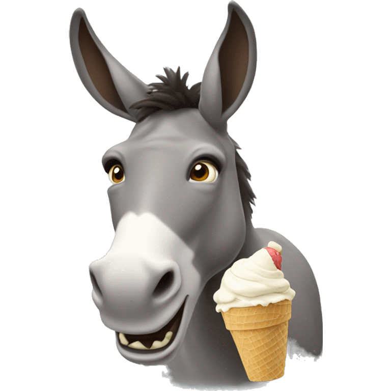 donkey eating ice cream emoji