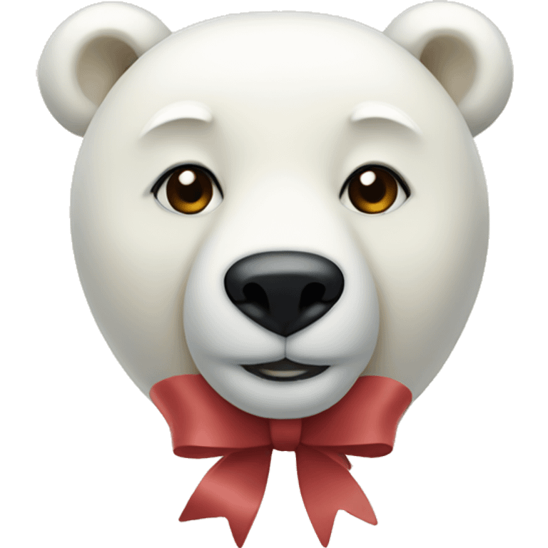 Create a polar bear with a cream bow emoji