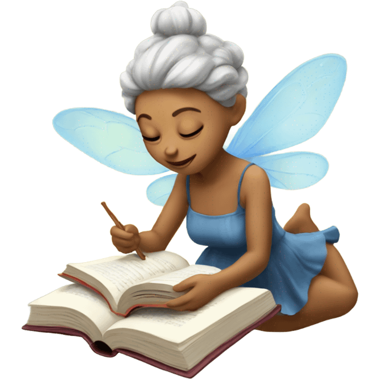 Fairy reading a book emoji