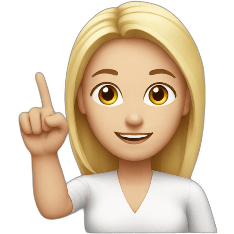 white woman up one finger emoji