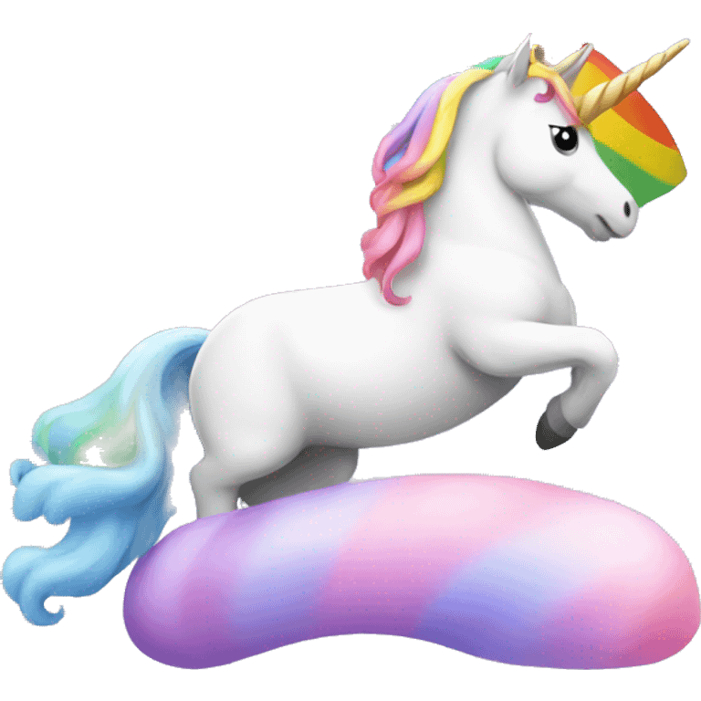 Unicorn sitting on a rainbow  emoji