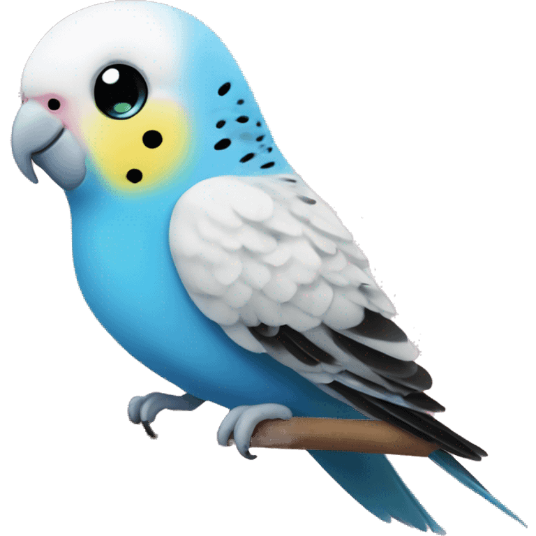 budgie with heart eyes emoji