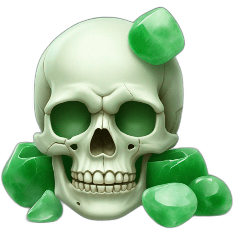 skull with jade stones hyperrealistic emoji