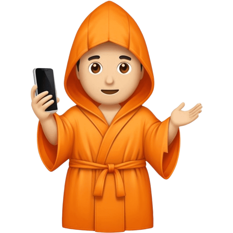 a mobile Phone covered in a orange robe emoji