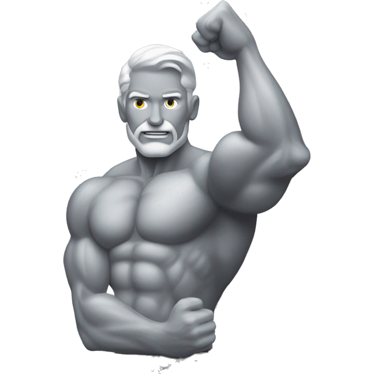 silver man bicep flex emoji