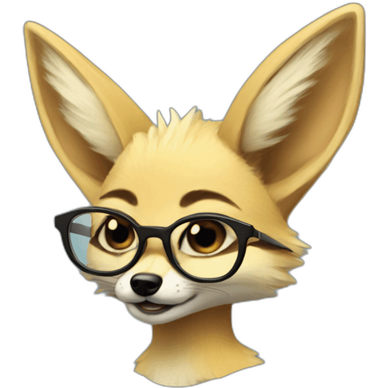 anthro fennec with glasses and mohawk haircut emoji