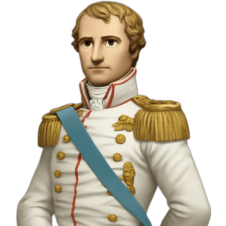 Laurel wreath on short hair serious napoleon bonaparte golden statue emoji