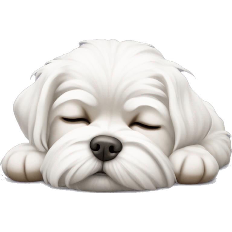 maltese dog sleeping emoji