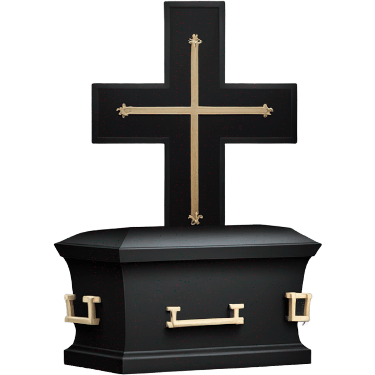 a black coffin with a cross emoji