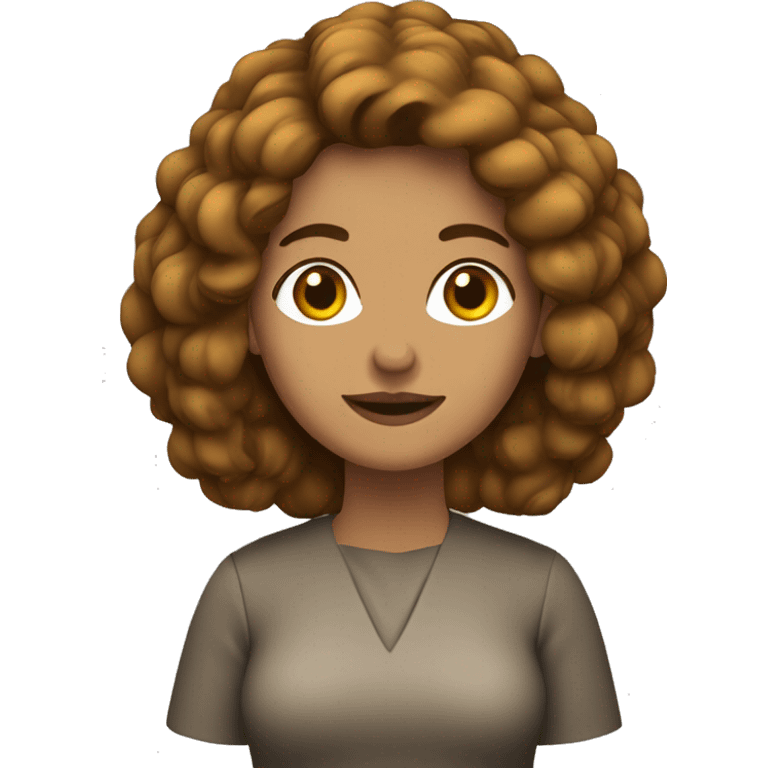 Mujer con el pelo corto y de color castaño de estatura mediana  emoji