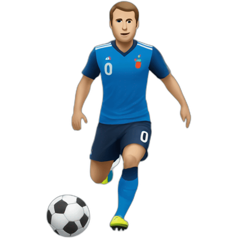 Macron jouant au foot emoji