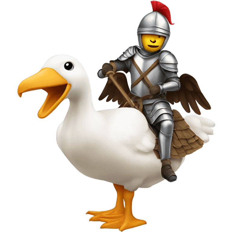 knight riding a goose bird emoji