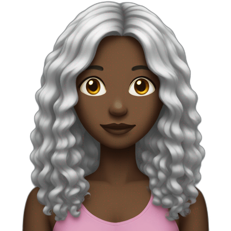 Black girl with long hair  emoji