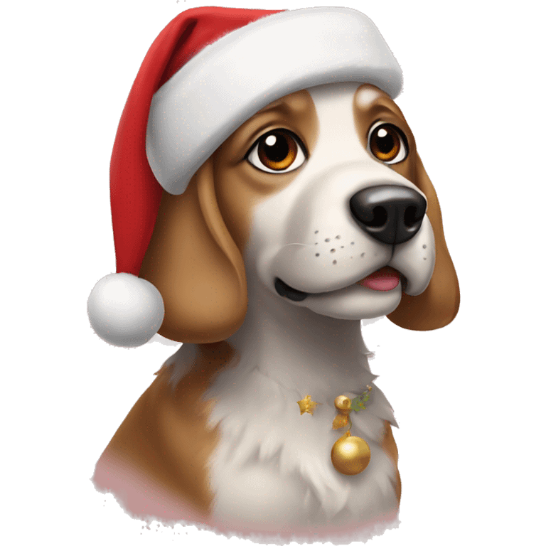 Dog in Christmas outfit emoji