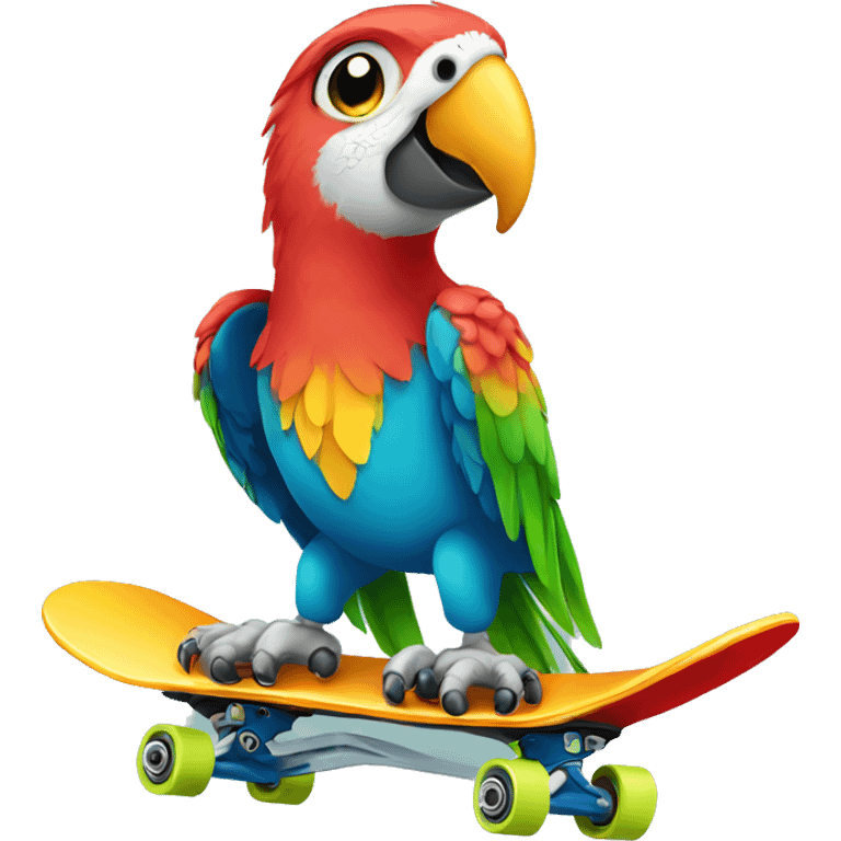 Parrot with skateboard  emoji