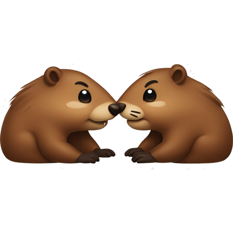 Two Beavers  in love emoji