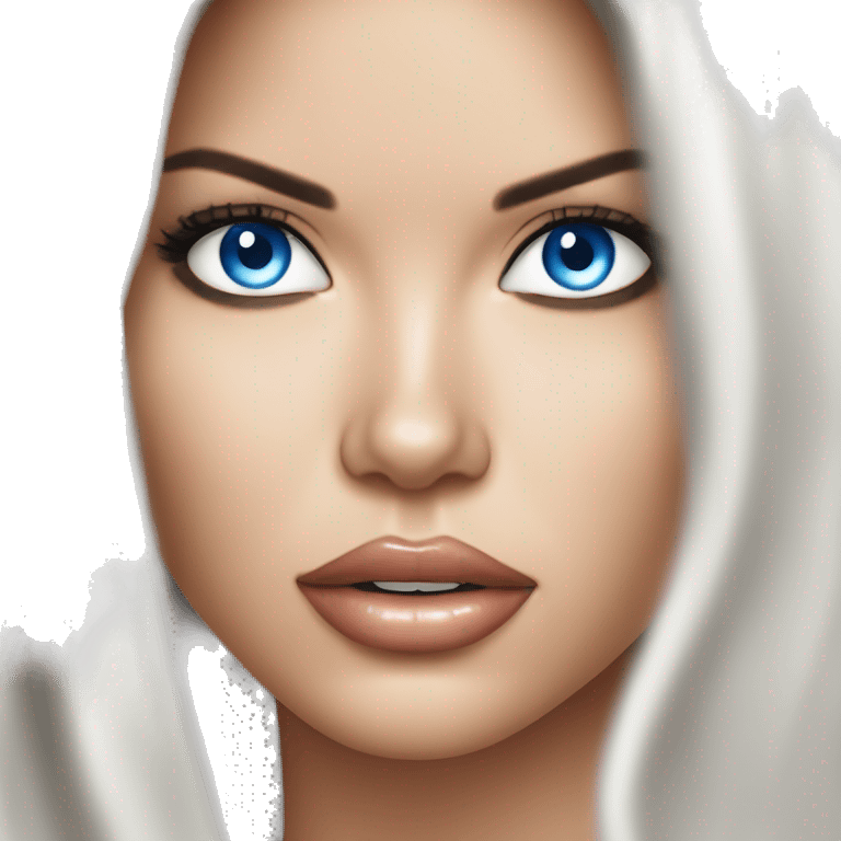 Adriana Lima. Blue eyes. emoji