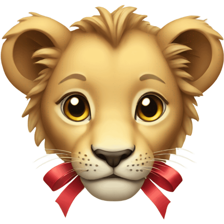 Lion cub with ribbon  emoji