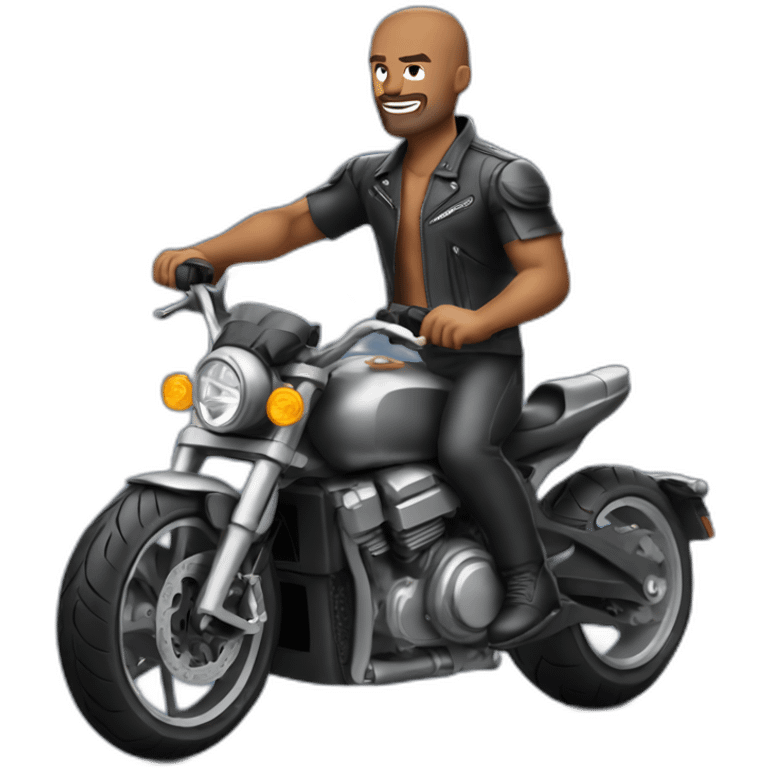 muscular biker on superbike emoji