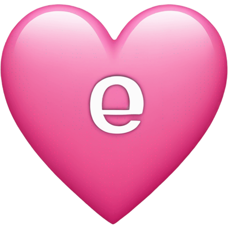 pink heart with letter E in it  emoji