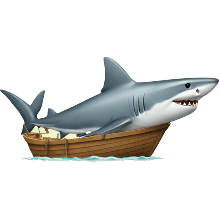 Shark and boat emoji