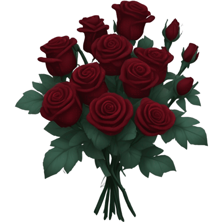 Bouquet of dark red roses gothic emoji