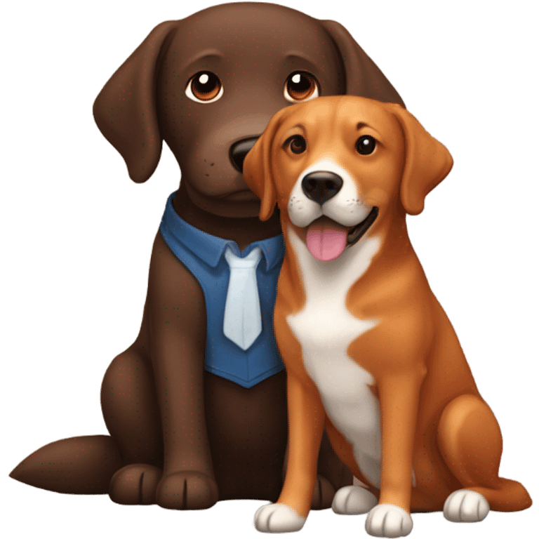  Handsome brown haired man and fox red labrador retriever emoji