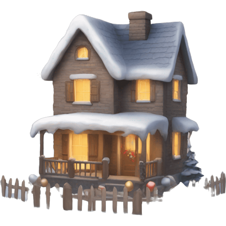 Cozy Christmas house emoji