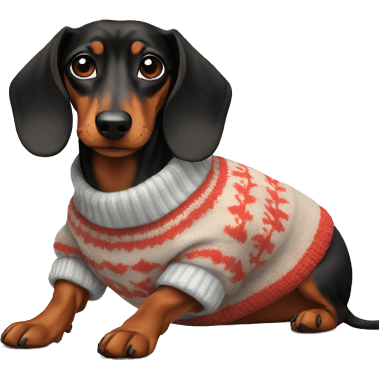 dachshund in a sweater emoji