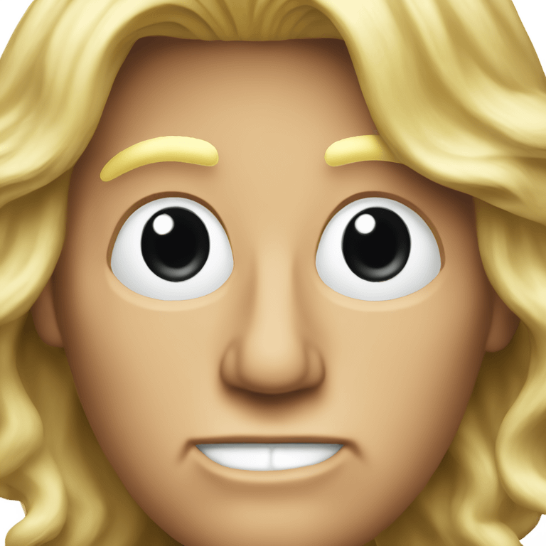 realistic-looking trump with wavy blond hair on a cellphone emoji