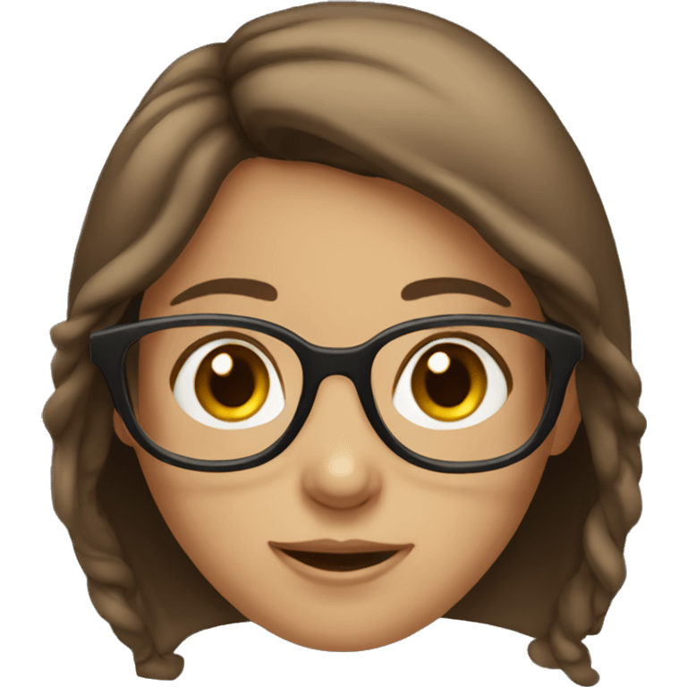 Girl with glasses and brown hair  emoji