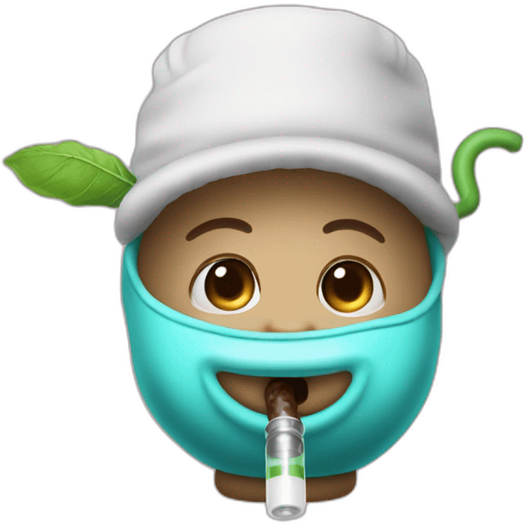 Big baby pacifier with cap  and who smoke a hookah emoji