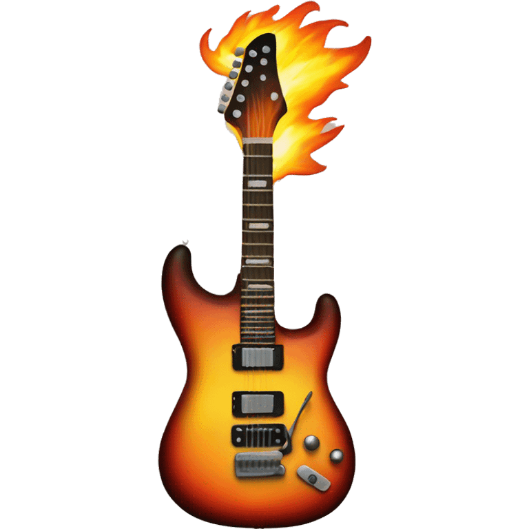 electric guitar on fire emoji