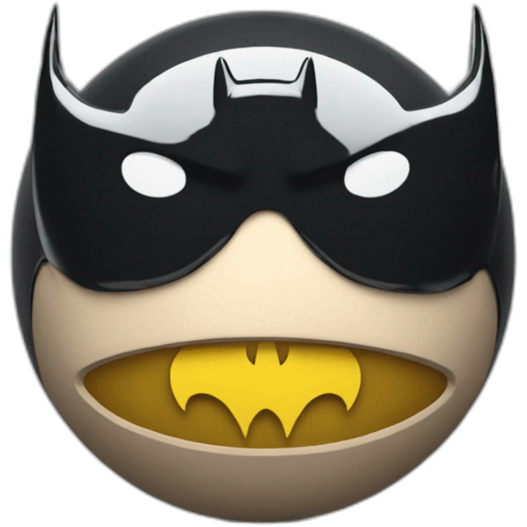 3d sphere with a cartoon Batman skin texture emoji