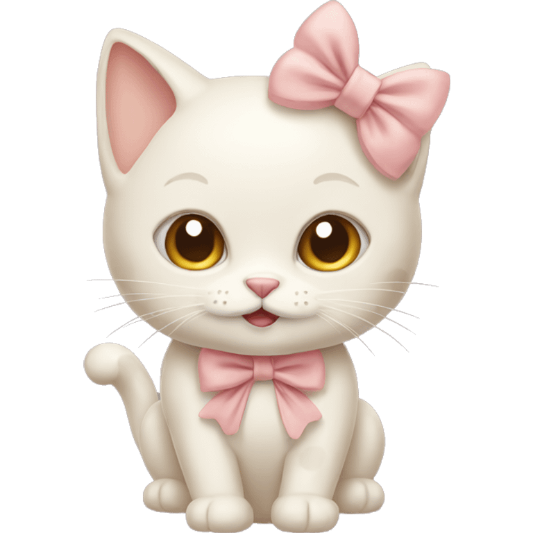 Creme cat with a bow emoji